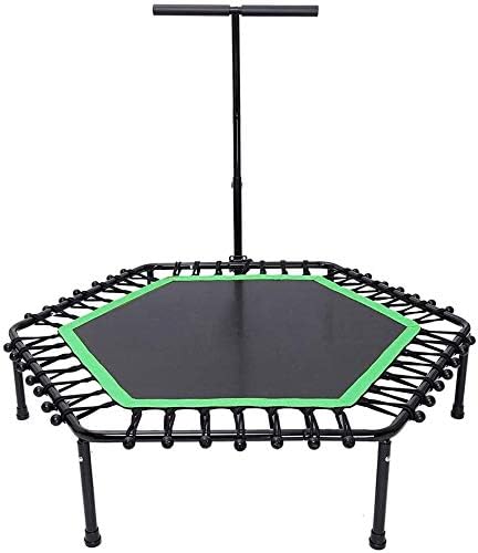 LAMTON Folding Rebounder Mini Trampoline with Adjustable Handrail, Indoor Rebounder for Adults and Kids, Perfect Urban Cardio Workout Home Trainer,Max Load 220 lb