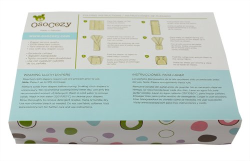 OsoCozy 6 Pack Prefolds Bleached Cloth Diapers, Size 2