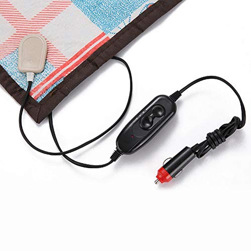 Per Car Heated Blanket, 24V 40W Electric Heating Blanket Car Travel Warm Blanket Heating Quilt with Temperature Controller and Overheat Protection