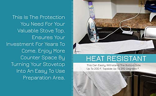 Larsic Stove Cover - Protects Electric Stove Washer Dryer Top. Anti-Slip Coating Waterproof Stove Gap Foldable Prevent Scratching, Expands Usable Space (24X21, Black) - Thumbnail 5