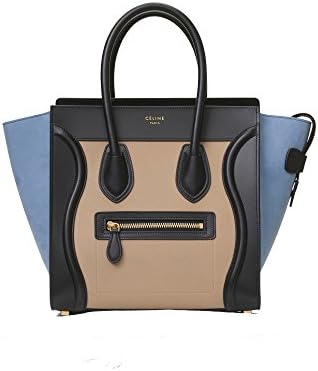 celine medium luggage phanton bag in baby grained calfskin (blue\black)