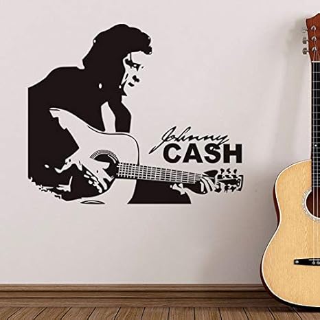 Amazon Yxjj1 有名なアメリカのカントリーミュージックシンガーウォールステッカービニールステッカー家の子供男の子部屋インテリアデコレーションレトロアート黒壁画 69 Cm X 58 Cm ウォールステッカー オンライン通販