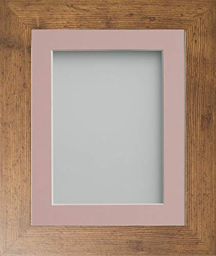 Frame Company Watson Range Rustic 14x11 inch Picture Photo Frame with Pink Mount for Image 12x8 inch *Choice of Sizes* Fitted with Real Glass — image 1