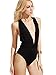Verdusa Women's Sleeveless Sexy Deep V Neck Cross Back, Black, Size Small