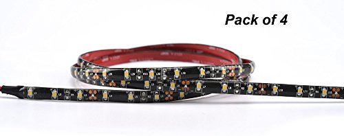 Facon 48” 12V LED Car Auto Vehicle Interior Decoration Atmosphere Lights Led Flexible Strip Light Bar, Cuttable, Waterproof with 3M VHB automotive adhesive backing(Pack of 4 Ice Blue)