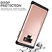 XNMOA Galaxy Note 9 Wallet Case Slim TPU Rubber Bumper Body and Shockproof Anti-scratch Hard PC Protective Case Wallet case Cash Credit Card Slot ID Holder with 2 Cards for Galaxy Note 9-Rose Gold