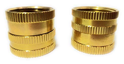 Solid Brass Garden Hose Swivel Double Female End Connect Set, Heavy Duty, Lead-Free, Leak-Free, Connect Male to Male End, Extra 10 Washers.