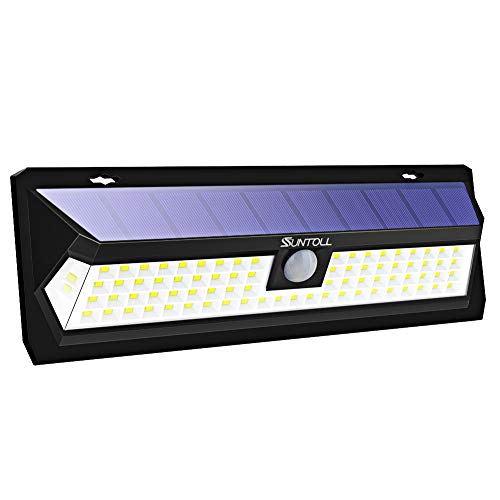 Solar Lights Outdoor, SUNTOLL 80 LED Super Bright 270°Wide Angle Motion Sensor Lights, Wireless Waterproof Security Solar Light for Front Door, Yard, Garage, Deck, Porch, Shed, Walkway, Fence