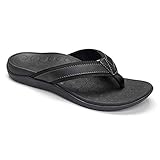 Vionic Men's Tide Toe-Post Sandal - Flip Flop with Concealed Orthotic Arch Support Black 10 M US
