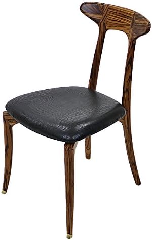 Amazon チェア ダイニングチェア ゼブラウッド 背もたれ付き 完成品 単品 デスクチェア 本革 クロコダイル調 組立不要 チェアー 椅子 いす イス 木製 アンティーク調 モダン Diningchair4409 ダイニングチェア オンライン通販