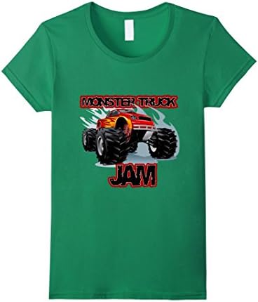 Women's Monster Truck Jam T-Shirt for boys Medium Kelly Green