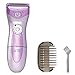Women's Electric Shaver, Cordless 3-Blade Wet & Dry Use, Body Hair Epilator Armpit Bikini Trimmer Lady Shaver, Rechargeable, 2 Accessories (Purple) - Happy Hours