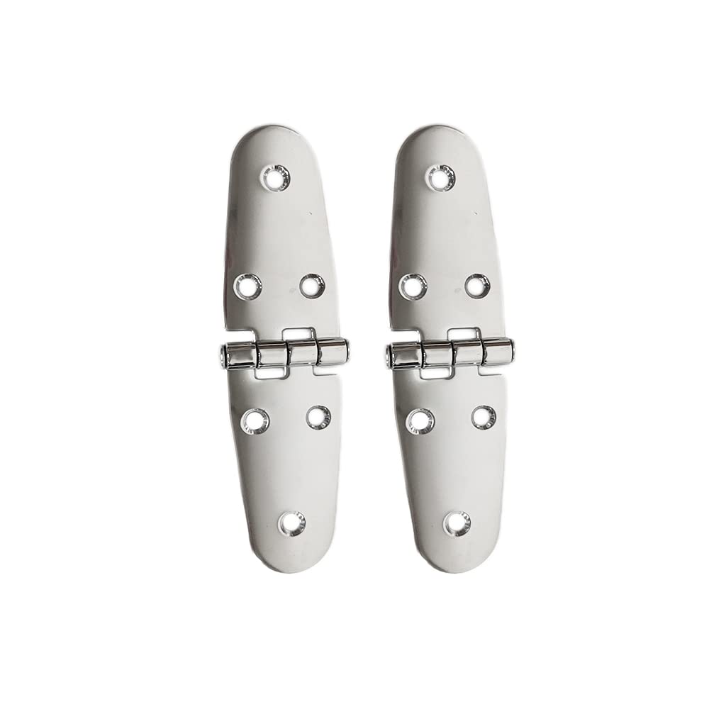 WXFEXIA Marine Stainless Steel Strap Hinges for RV Boat Skylight Locker Hatch & Door, Round Side Top Mount 5-5/8" x 1-1/2", 2Pcs