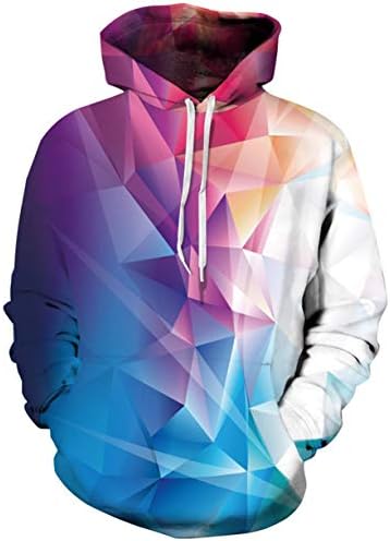Rave on Friday 3D Printed Hoodies Novelty Pullover Jumpers Long Sleeve Sport Casual Hooded Top Sweatshirts with Big Pockets (Size M-XXL)