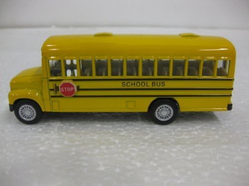 Diecast Super School Bus 8.25' Long 2' Wide 2' Tall Edition with Opening Door Slide Out Stop Sign &amp; Pull Back Action
