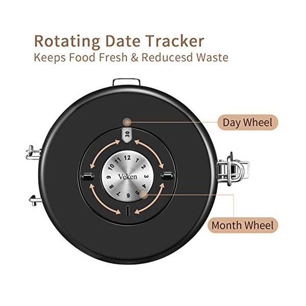 Veken Coffee Canister, Airtight Stainless Steel Kitchen Food Storage Container with Date Tracker