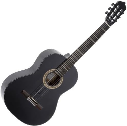 La Mancha Perla Negra Concert Guitar High Gloss Black Finish