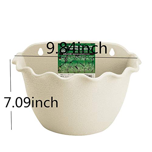 Jjoer Blumentopf Kunststoff Pflanztopf Aus WitterungsbestäNdigen Material BlumenüBertopf Blumentopf Zum EinhäNgen Blumentopf Balkon FüR InnenräUme PflanzküBel White – Bild 3