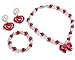 Dress Up America Princess Jewelry Set For Girls - Red And White Jewelry Dress Up Kit For Kids