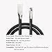 iPhone Cable, HOC(TM) 2Pack 6ft Flat Noodle iPhone Lightning to USB Cable Rhombus Zinc Alloy High Speed Syncing Data Transmission and Charging Cord , Compatible with IOS 10/9/(Black)