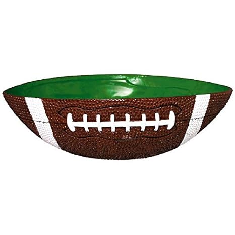 Amscan Football Frenzy Birthday Party Large Bowl (1 Piece), Green/Brown, 12.4 x 10.2