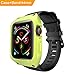 VANCHAN Compatible with Apple Watch Bands 44mm Series 6/5/4 & Apple Watch SE 44mm Band, Sport Silicone Band with Protective Case Men Women for Apple Watch SE & iWatch Series 6/5/4 44mm (Black/Green)
