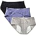 OKG Teens Cotton Menstrual Period Panties Girls Heavy Flow Leak Proof Hipster Underwear Women Postpartum Briefs 3 Pack (Black+Blue+Gray 3 Pack, XXS/XS（78-113lbs)