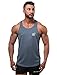 Dri Fit Microfiber Bodybuilding Stringer Tank Top Y-Back Racerback, Large, Charcoal Grey
