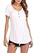Fantastic Zone Womens Tops and Blouses Short Sleeve Tunics Plus Size Summer Shirts White XXL