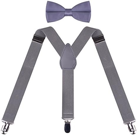 ORSKY Kids Suspenders and Bowtie Adjustable Elastic Braces Boys Y Shape Shoulder Strap