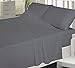 Angel Bedding Premium Cotton Collection 650 Thread Count 100% Queen Size Sheets Set - Solid Grey 4-Piece Bed Set, 15 Inch Extra Deep Pocket - Fade & Stain Resistant