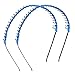 Women Headdressing Blue Black Metal Teeth Hair Hoop Decor 2 Pcs