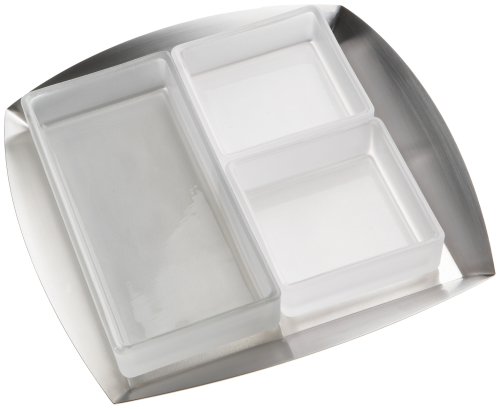 Yamazaki Signature 9-Inch Snack Tray Set with 3 Glass Inserts