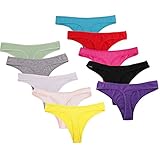 Women's Cotton Low-Rise Thong Ladies Panties Lingeries 10 Packs Random Color Size 9