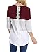 INWECH Women's Comfy Round Neck Triple Color Block Stripe T-Shirt 3/4 Sleeve Casual Blouse Tops Tunic