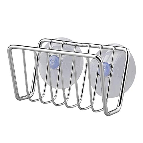 Toplife Kitchen Sink Suction Holder for Sponges,Scrubbers,Soap (Silver, Set of 2) - Thumbnail 2