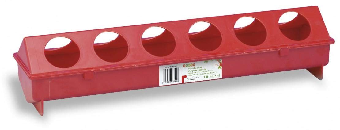 Tok Poultry Ground Feeder Or Drinker Trough Plastic Red 50cm