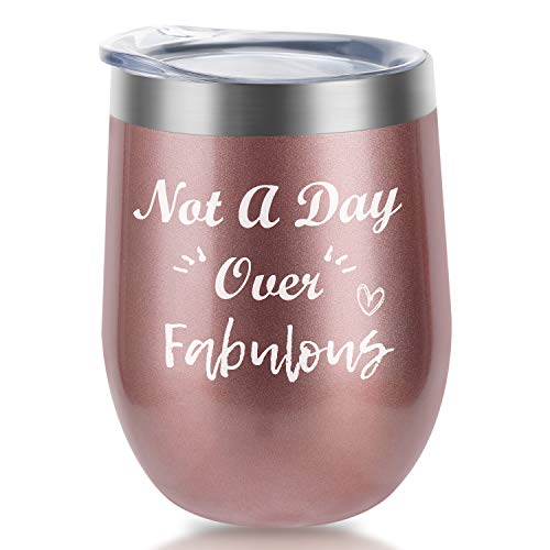 Not a Day Over Fabulous|Supkiir 12 oz Wine Tumbler, Double Wall Vacuum Insulated Wine Glasses with Lid, Stainless Steel Cup for Wine,Coffee,Cocktails,Ice Cream|Perfect Birthday, Christmas Gift … - Thumbnail 7