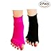 Minjie Yoga Gym Massage Half Toe Socks Foot Alignment Socks Toe Separator Socks Comfy Toes Alignment Socks for Women men(Rose+Black)