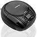 LONPOO CD Player Portable Boombox with FM Radio/USB/Bluetooth/AUX Input and Earphone Jack Output, Stereo Sound Speaker & Audio Player (Black)thumb 2