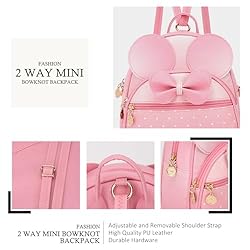 KL928 Girls Mini Backpack Bowknot Polka Dot Cute