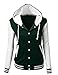 Xpril Women's Stylish Color Contrast Long Sleeves Hoodie Varsity Jacket