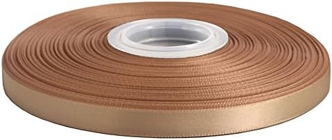 Duoqu 1/4 inch Wide Double Face Satin Ribbon 50 Yards Tan