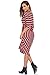 Halife Women's 3 4 Sleeve Stripe Elastic Waist Casual Dress with Pocket
