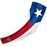 Bucwild Sports Puerto Rico Flag Compression Arm Sleeve - Youth & Adult Sizes - Perfect for Baseball Basketball Football + Much More (1 Sleeve - Puerto Rico - Youth Large)