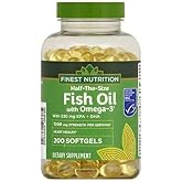 MSNOR Finest Nutrition Half-The-Size Fish Oil 1200 mg Softgels 200.0 ea x 2 Pack