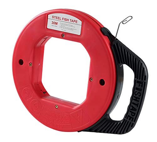 NATGAI 100 Ft. Fish Tape Electrician Reel Pull Wires Cable Steel Hand Puller ATE Tools