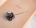 2 PCS Men's Rose Golden Flower Lapel Stick Brooch Pin for Sui,Gold/Sliver (Black-Silver)