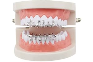 Psivika Gold Teardrop Bottom Grillz 6 Teeth Caps Top and Bottom Set Teeth Drip Cap Grillz