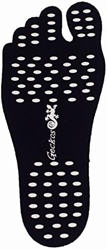 GBM Geckos - Beach Foot Pads, Stick on Soles,Invisible Shoes, Stick-on Foot Pads,Foot Stickers,Nakefit Stick on Soles with Anti-Slip and Waterproof by (Large, Black)